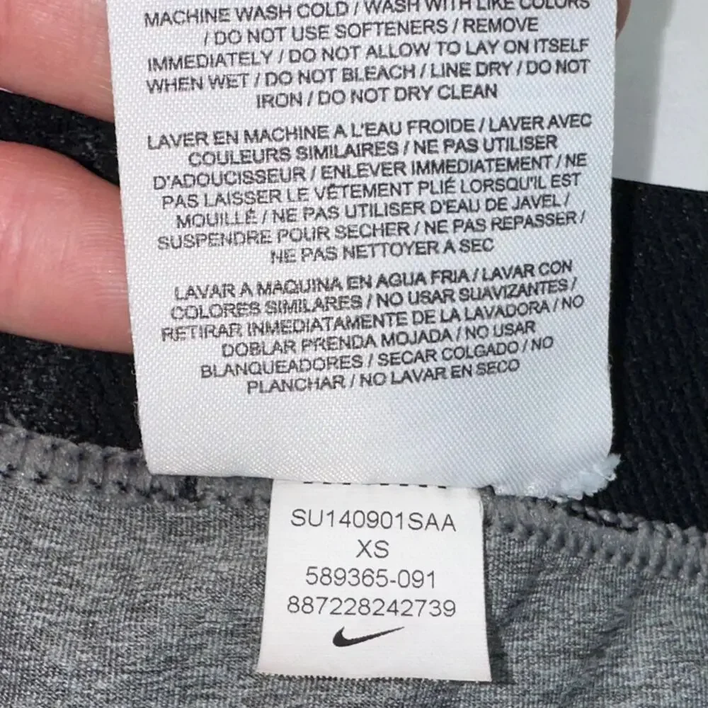 Nike Pro Bash Grey Black 4.5” Compression Spandex Shorts Size XS